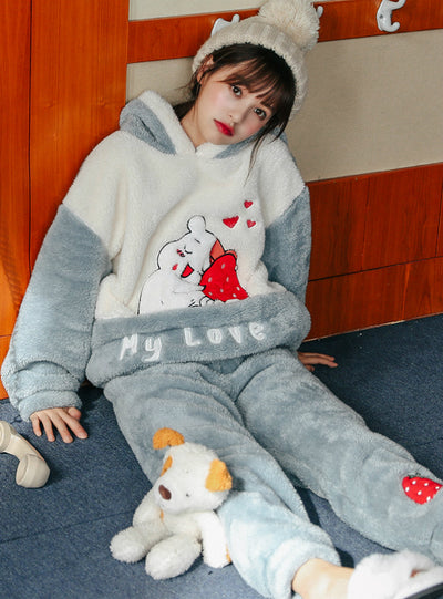 Strawberry Hamster Gray Thickened Warm Coral Fleece