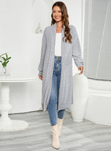 Women's  Ribbed Loose Plus Size Sweater Coat