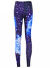 Galaxy Blue Printed Leggings Pants Elasticity