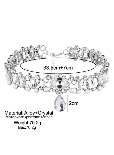 Water Drop Crystal Beads Choker Necklace