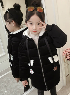Girls' Velvet Fleece Cotton Clothes in Winter