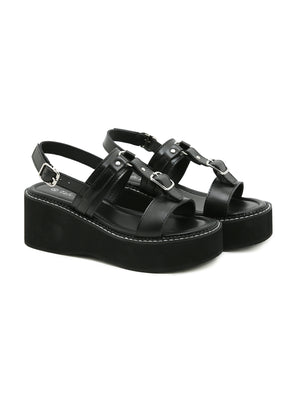 Metal Buckle Fishmouth Thick-soled Sponge Cake Sandals