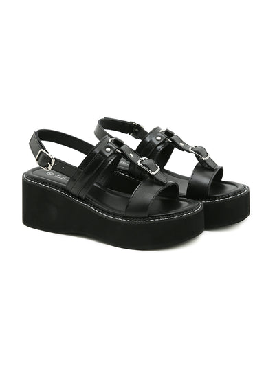 Metal Buckle Fishmouth Thick-soled Sponge Cake Sandals