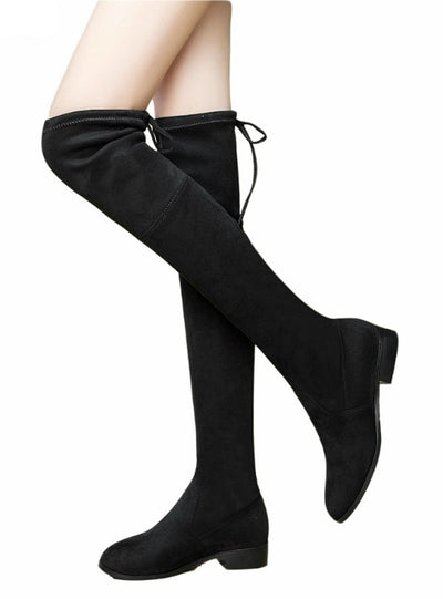Shoes Square Low Heel Women Over The Knee Boots 