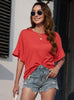 V-neck Backless Loose Casual T-shirt