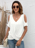 V-neck Loose T-shirt Kinked Irregular Top