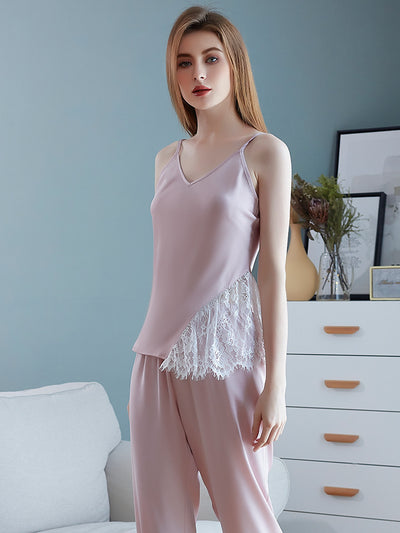 Silk Sling Pajamas Pants Suit