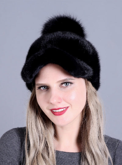 Warm Joker Fur Mink Baseball Cap