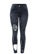 Torn Stretchy Denim Trousers Ripped Skinny Jeans 