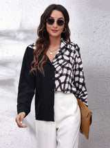 Plaid Bubble Sleeve Long Sleeve Shirt