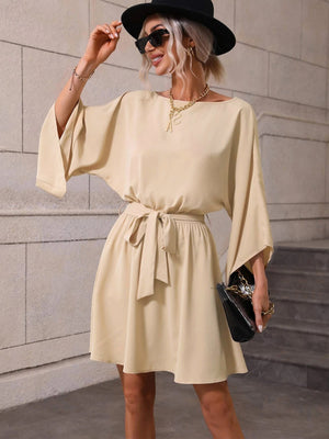 Round Neck Pullover Long Sleeve Dress