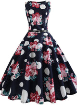 Retro Sleeveless Sexy Summer Print Dress