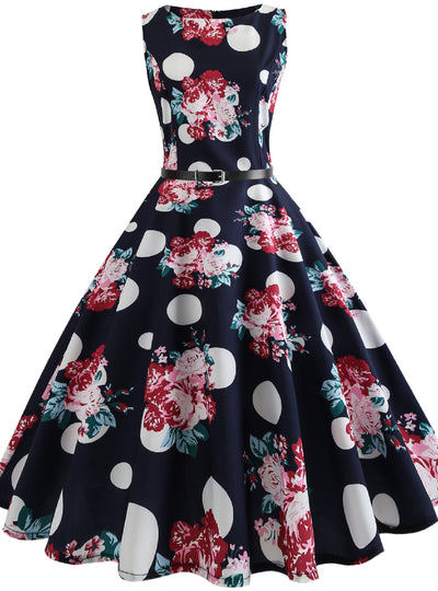 Retro Sleeveless Sexy Summer Print Dress