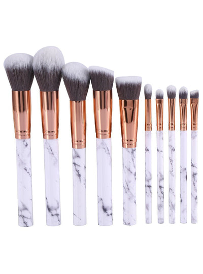 10Pcs Marbling Makeup Brushes Set Powder Foundation 