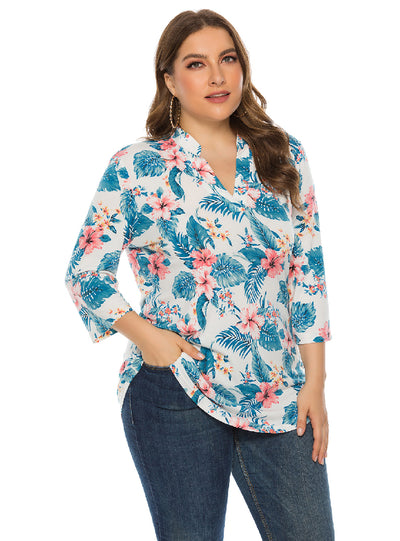 Women's Loose Pullover Printed Top