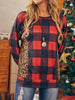 Women Loose-fitting Plaid Ttop