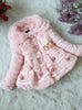 Baby Faux Fox Fur Collar Winter Flower Lace Outerwear 