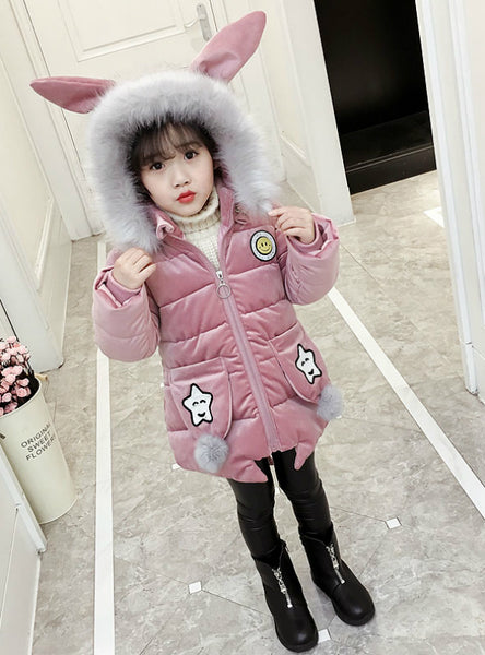 Velvet Padded Cotton-Padded Jacket For Children