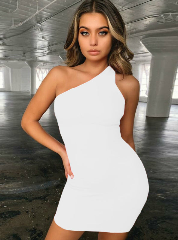 Sexy Summer Solid Color Backless Spaghetti Straps Club Dresses