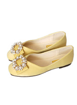 Pearl Buckle Shallow Square Head Flat Shoes