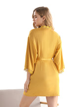 Imitation Silk Satin Robe Bathrobe Pajamas