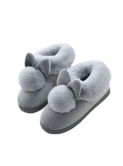 Lovely Rabbit Ears Soft Home Slippers Cotton Warm 