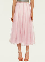A-Shaped Gauze Skirt Tea-Length Dress