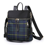 Oxford Cloth Outdoor Travel Plaid Small Backpack