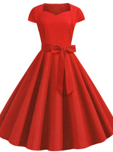 Short Sleeve Casual Retro Dress