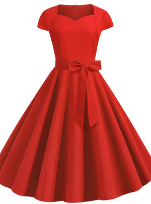 Short Sleeve Casual Retro Dress