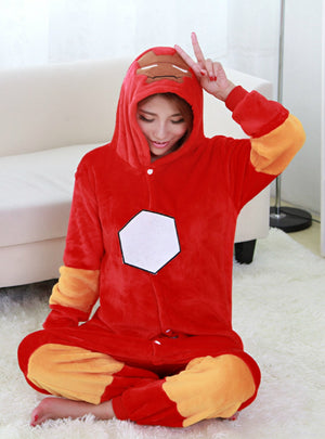 Flannel Iron Man Siamese Pajamas Cartoon