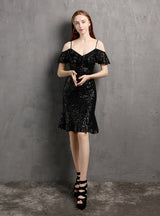 Sheath Sequins Straps Party Dress