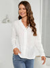 Women's Long-sleeved V-neck Hollow Casual Shirt