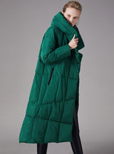 Over-the-knee Long White Duck Down Jacket
