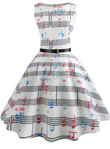 Musical Note Vintage Dress