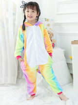 Kids Rainbow Unicorn Onesie Pajama Animal Cartoon 