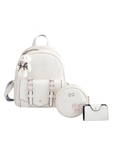 3pcs Autumn Winter Women Backpacks Set Rucksack 