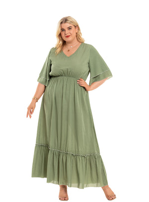 V-neck Bohemia Large Size Women's Dress