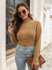 High Neck Long Sleeve Short Sweater