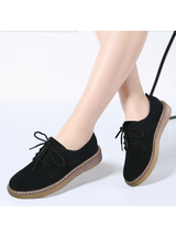 Sneakers Oxford Flats Shoes Leather Suede Lace Up 