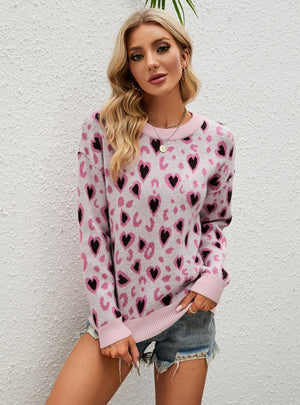 Loose Pullover Little Heart Sweater