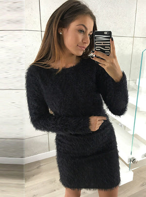 Winter Long Sleeve Solid Sweater Fleece Warm
