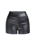 High Waist Elasticity Slim Pu Shorts
