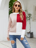 Crew Neck Stitching Contrast Sweater