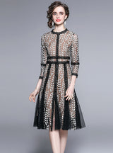 Mesh Embroidery Patchwork Dress