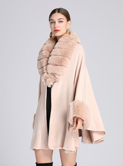 Autumn and winter Fur Collar Shawl Cape