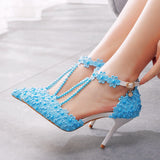 Beaded Sandal Lace Flower Sandal