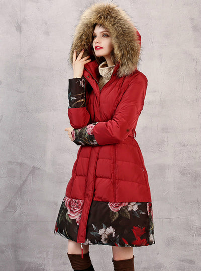 Women's Down Coat Winter Outerwear Long Parka 