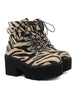 Thick Leopard Print Round Head Belt Martin Boots