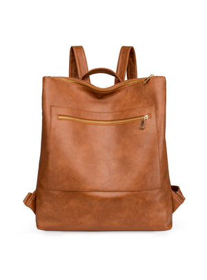 Vertical Zipper Soft-faced Messenger Backpack Bag